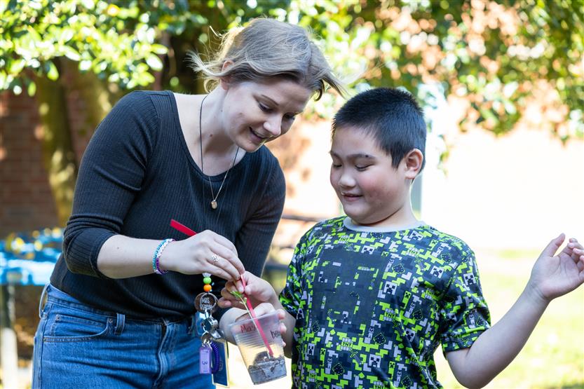 Students plant seeds